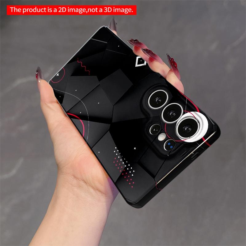 2DFlat Samsung phone case Geometric Black Red Abstract Phone Case Applicable to Galaxy S22 S23 S24 S25ULTRA S26 A12 A13 A14 A15 A16