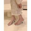 New Year's cool slippers women wear gentle wind word summer fairy style high heels simple strappy sandals
