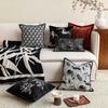 Oriental Pine Crane & Bamboo Embroidered Cushion Set – Chinese Style Sofa Décor