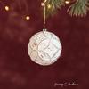 Weißgold Weihnachtskugel Ornament Matt Retro Leichter Luxus Schneeflocke Hängender Anhänger für Weihnachtsbaumdekorationen