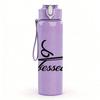 1PC Blessed Cursive Script Art 750ml Color Plastic Sports Water Bottle Leakproof Flip Straw Lid Suitable for Sports Office Home Use