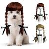 Pet Cosplay Paruka Roztomilí Psi Dvojité Copy s Mašlemi Nastavitelná Elastická Gumička Kočičí Příčesek pro Halloweenské Vánoční Večírky Fotky