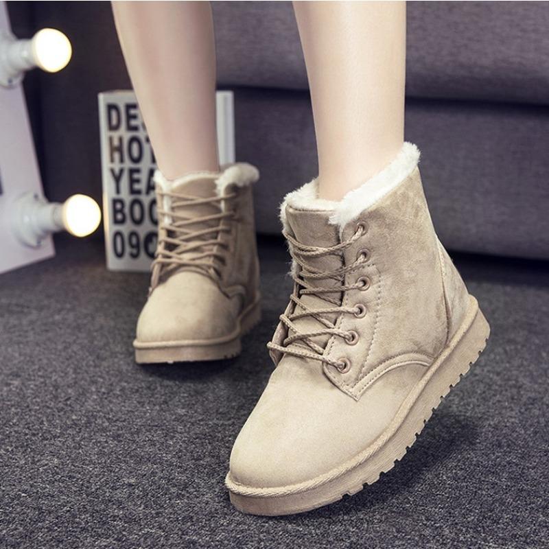 Autumn and Winter New Snow Boots Women's Martin Short Boots Foreign Trade Large Size Cotton Shoes Students Warm Velvet Shoes