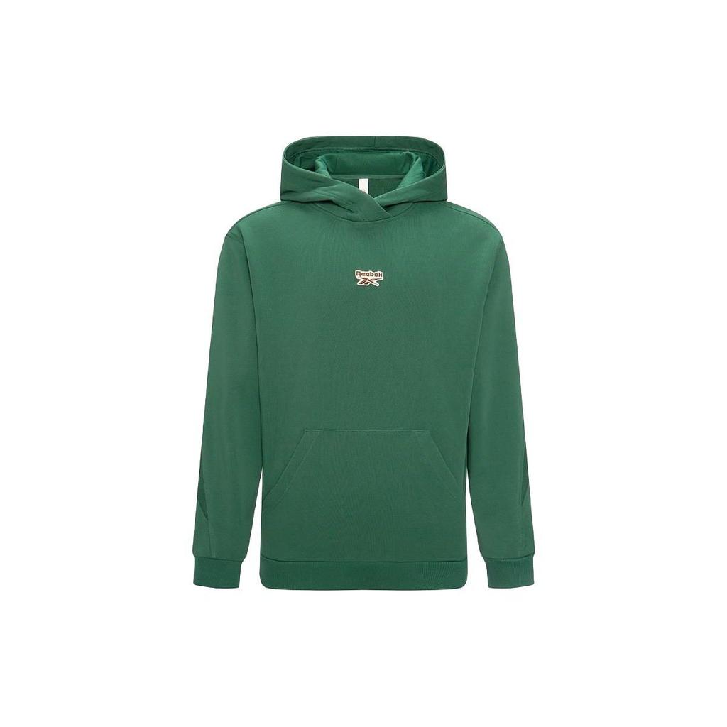 Reebok Solid Color Hooded Pullover Sweatshirt Unisex tops Dark-Green 23FRC303UGL1