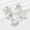 Ohrstecker mit übertriebenem Sternmotiv, für Sommer, Strand, Ozean, personalisierbar, trendig, Urlaub, Kunstperle, Seestern, Metallohrring für Frauen und Mädchen
