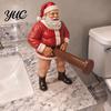 Christmas Kitchen Counter Decor Naughty Santa Toilet Paper Holder, Funny Character Design Holiday Stand Towel Stand, Stable Base Decorative Organizer