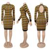 H208 European Spring/Autumn Women's Long Sleeve Irregular Print Dress
