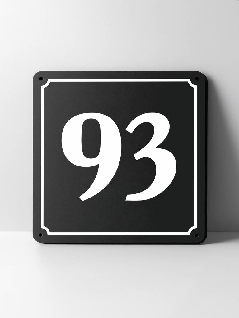 Metal House Number Sign, Black White Contrast, Outdoor Wall Decor for Home Street