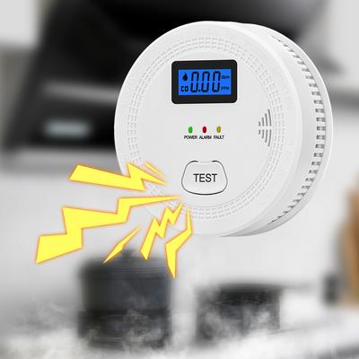 Duman ve Karbon Monoksit Dedektörü Çift Yüksek Stabilite Sensörleri Akıllı Duman Dedektörü Ses Işık