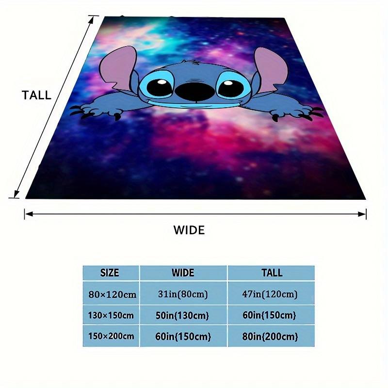 1pc Stitch Printing Blanket - Soft, All-Season Throw for Living Room, Bedroom,Personalized Gift with Adorable Cartoon Design