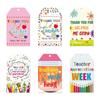 60pcs Cute Teachers Appreciation Week Tags Blessing Cupcake Tags  Teachers' Day Supplies