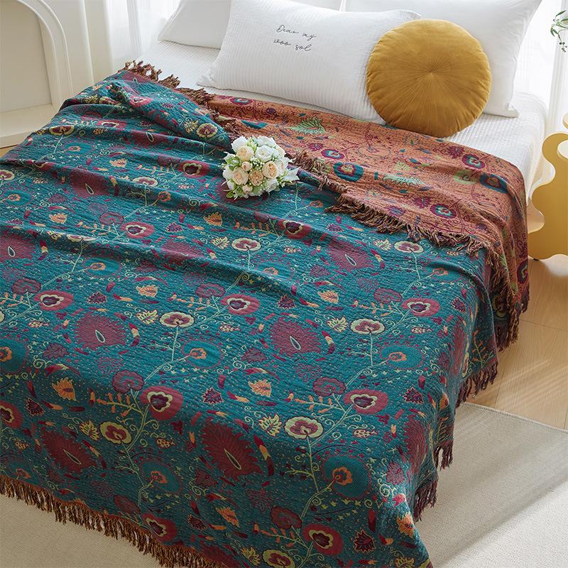 Multi-layer Cotton Gauze Throw Blanket Machine Washable Towel Quilt Summer Sofa Office Nap Air Conditioning Cover Blanket Household Sofa Towel