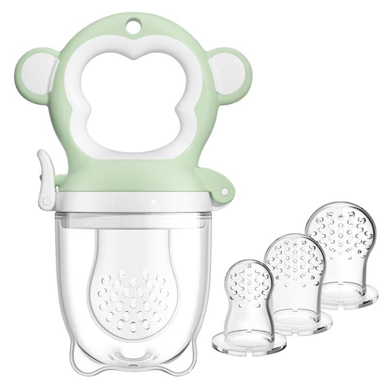 Baby-Obstbeutel/Eisbeutel mit Beißring, Baby-Beißspielzeug ab 4 Monaten, BPA-freie Silikontasche und Beißring, Linderung beim Zahnen