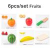 6/9/12pcs Fruit Cutting Toys Magnetic Wooden Cutting Fruits Vegetables Play House Simulation Kitchen Food Toys for Children