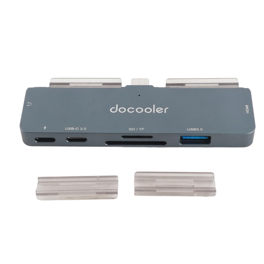 Docooler 7 In 1 Type C Hub with USB3.0 Audio HD Port TF SD Card Slots Compatible with IPad Pro Type C Phone Tablet