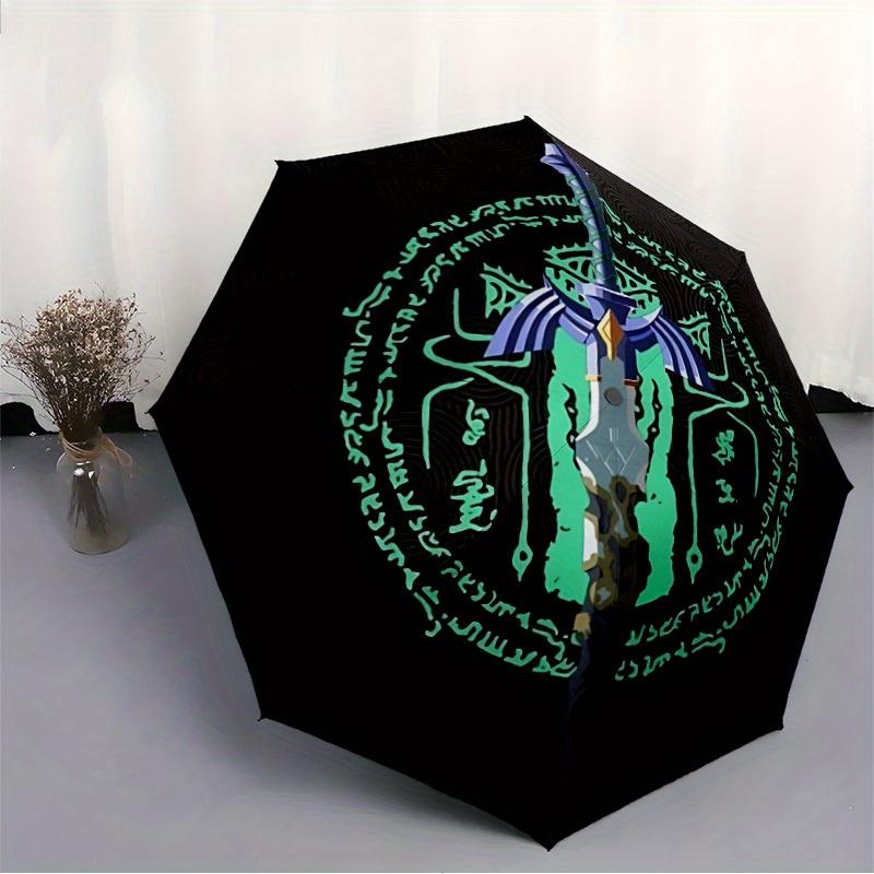 Legend of Zelda Automatic Folding Umbrella with Sturdy Iron Frame, Portable Compact Travel Umbrella All-Season Use Parties 0807052