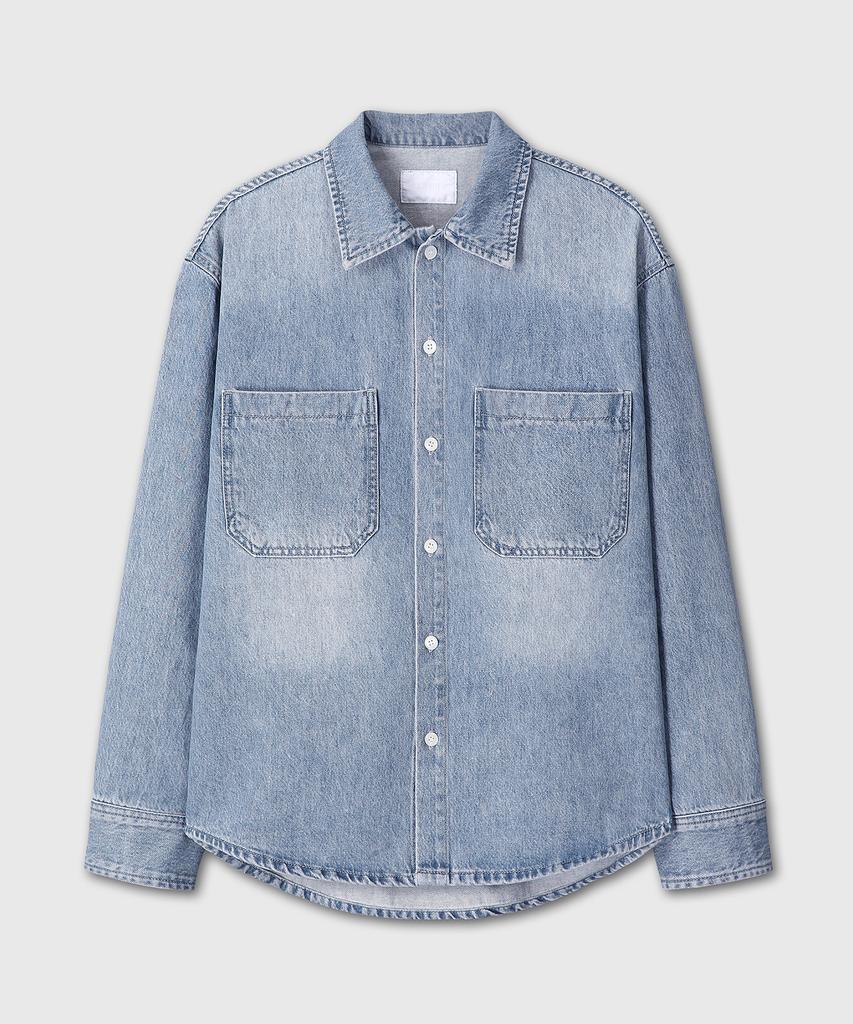 Daibeuin Turkey Denim Two Pocket Shirts (Washed Blue)