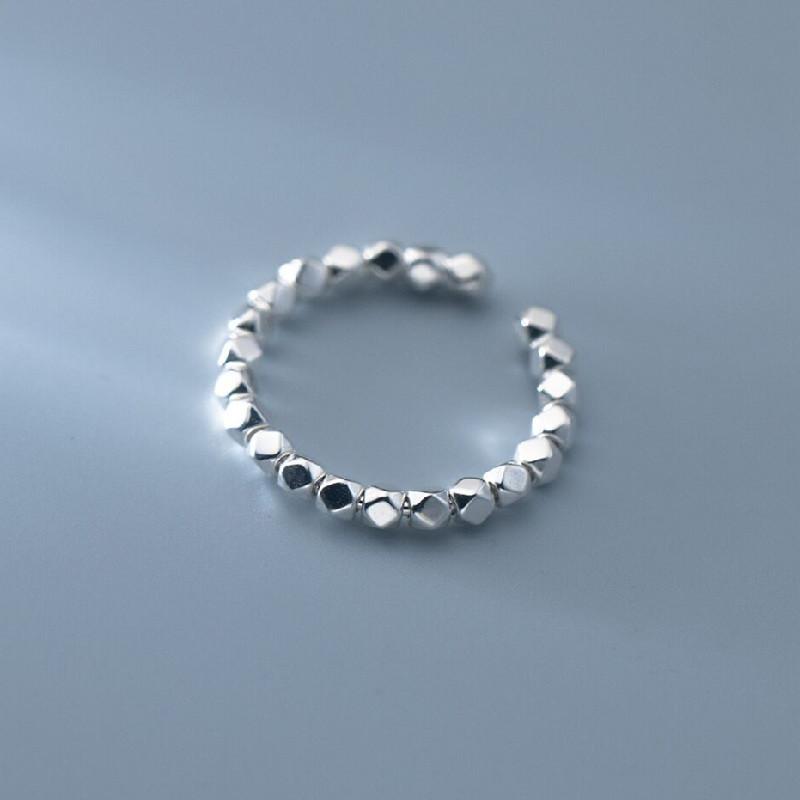 

925 Sterling Silver Geometry Bead Engagement Woman Rings Wedding Ring Party High Quality Jewelry Ladies Accessories Jewellery resizable білий