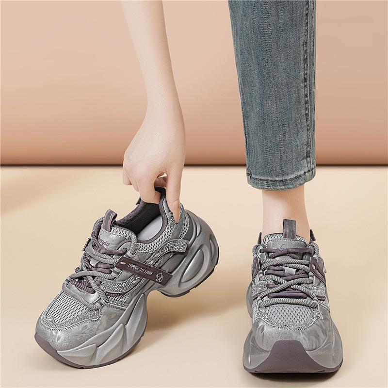 Silver Dad Shoes Women's Comfortable Casual Versatile Explosive Sports Shoes Small Height Increase Thick Sole Cm Fashion Women's Shoes