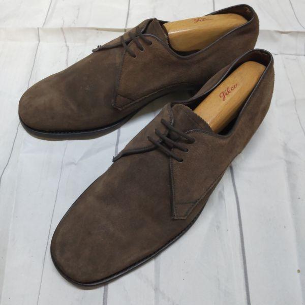 Footprints Goodyear Welt Suede Leather Plain Toe Shoes 70s-80s England Vintage Size 7.5 26.0 Brown(USED)