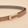 Cowhide Thin Belt for Women Genuine Leather Women's Two-color Belt Dress with Versatile Decorative Exterior Trousers Simple Style