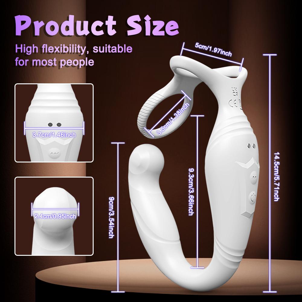 Wearable Male Rotating Prostate Massager Anal Vibrator Sex Toys Dual Penis Ring Cock Rings Anal Butt Plug Vibrators Anal Toys for Men 18+ Masturbator