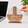Natural Wood Perpetual Calendar Wooden Calendar, Manual Rotating Desk for Home Office Creative Gift Decor, Date Month Week Display Desktop Ornament