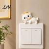 Animal Wall Art for Kids Room Cute Cat Light Switch Sticker Adorable Kitten Self‑Adhesive Socket Panel Decor Cover Decor Indoor Home Bedroom