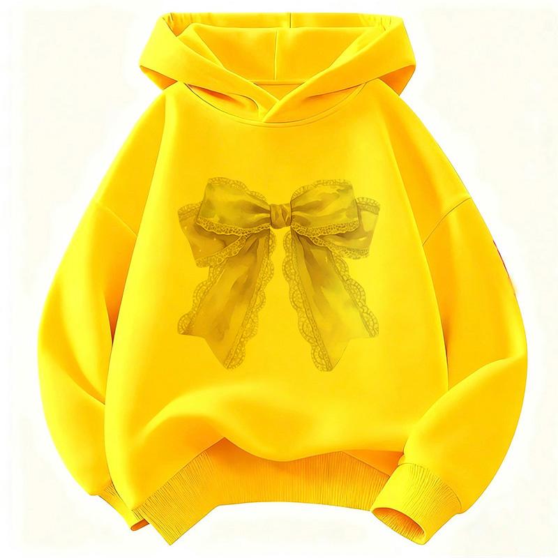 Harajuku Blue Bow Heart Funny Hoodie Kids Children s Sweatshirt Hoody for Boys Girls Casual Hoodies Hip Hop Clothes 110 жёлтый
