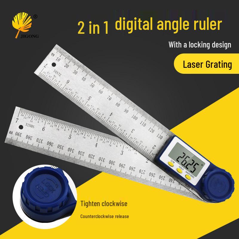 0-200mm High-Precision Digital Angle Ruler and Protractor for Woodworking 0-200mm Digital Angle Ruler 0-360°
