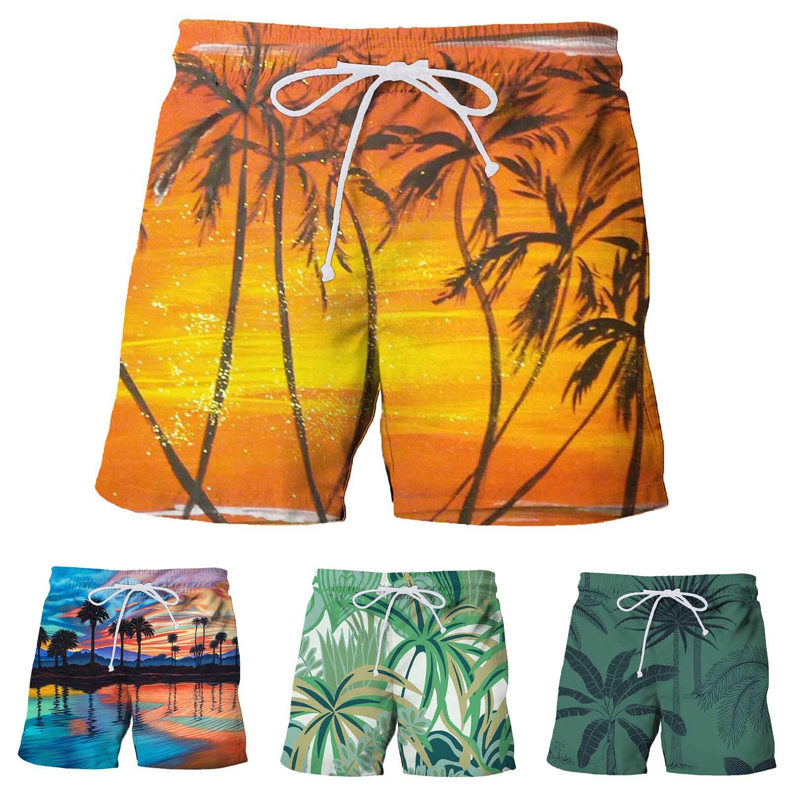 

Мужские 3D-печать дышащие пляжные шорты для отдыха на море плавки