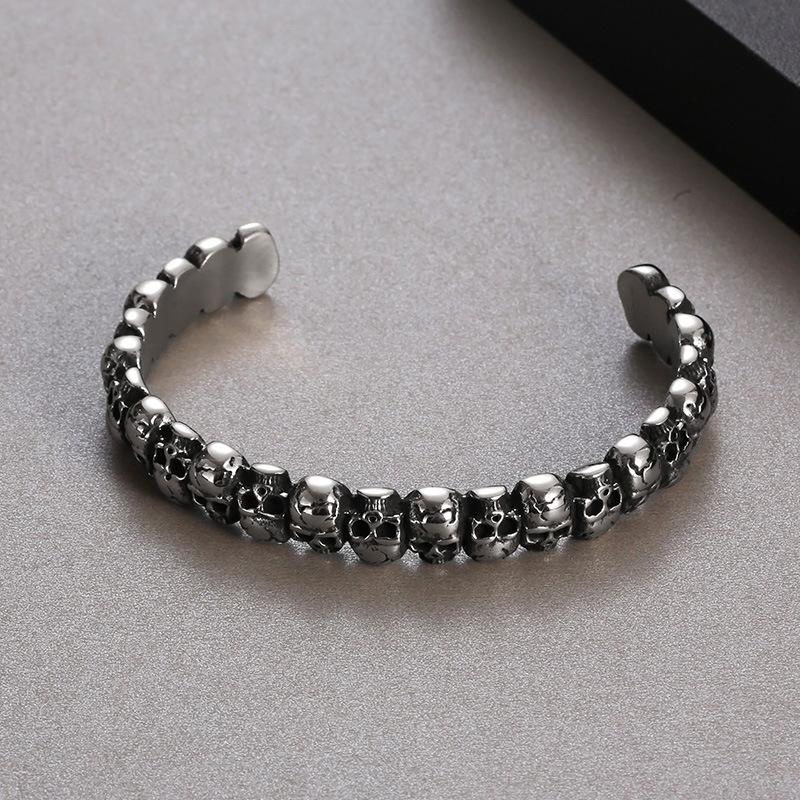 

Готический браслет с головой призрака в стиле ретро, ​​темный череп, 9 мм, мужской браслет