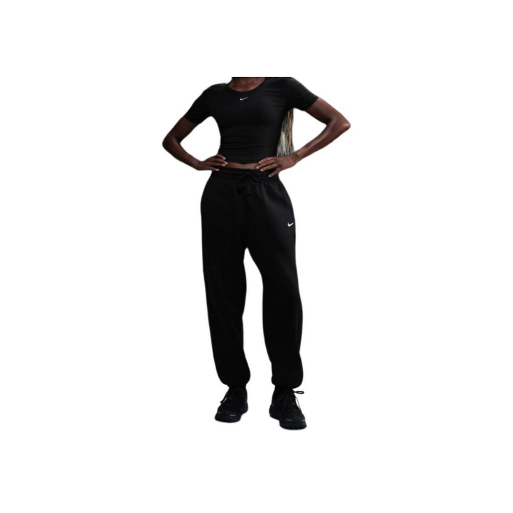 Nike Sportovní oblečení Phoenix Fleece Logo Vyšívané Pohodlné Zúžené Fleecové Joggers Dámské Joggers Černé FZ5996-010