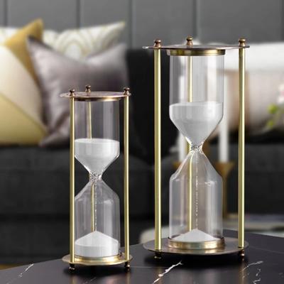 5/10/15/30/60 Minutes Retro Metal Hourglass Creative Kid's Toothbrush Timer Glass Sand Clock Living Room Desktop Office Decor
