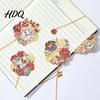 Aesthetic Bookmark Retro Flower Clock with Chain Metal Decorative Book Mark