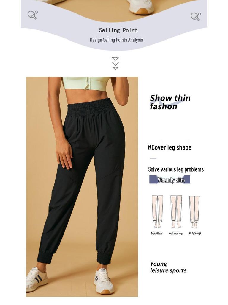 Women's Stylish Korean Cargo Yoga Pants - Elastic, Slimming, Perfect for Spring & Autumn