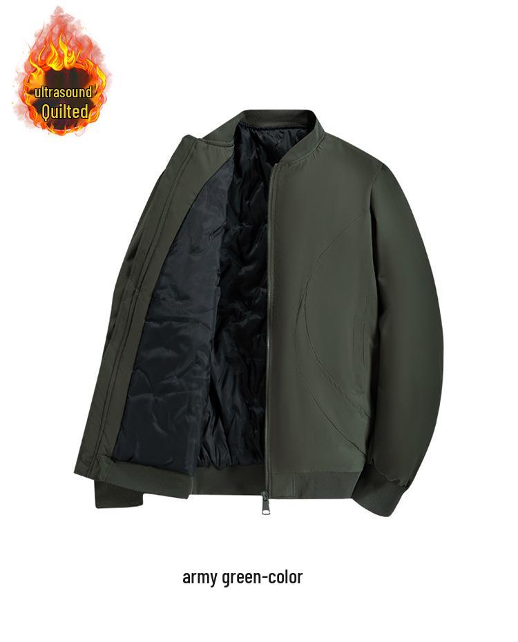 Herrgränsöverskridande Höst/Vinter Ståkrage Baseballjacka - Ultraljud Bomullsfylld Lös Pilot Arbetskläder