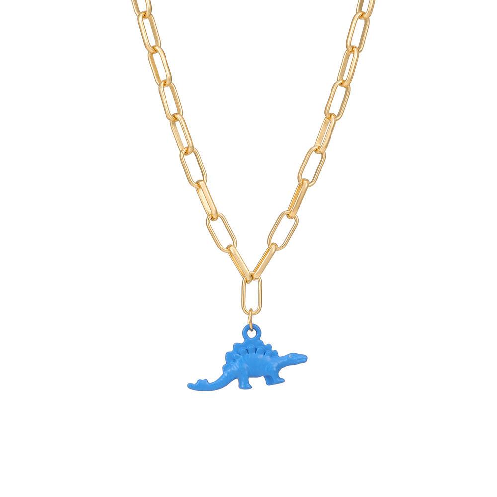 Colorful Dinosaur Artistic Necklace For Women Featuring Unique Animal Design And Elegant Style Alloy