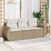 Vidaxl 3-Cz. Set di Mobili da Giardino con Cuscini, Beige, Polyrattan