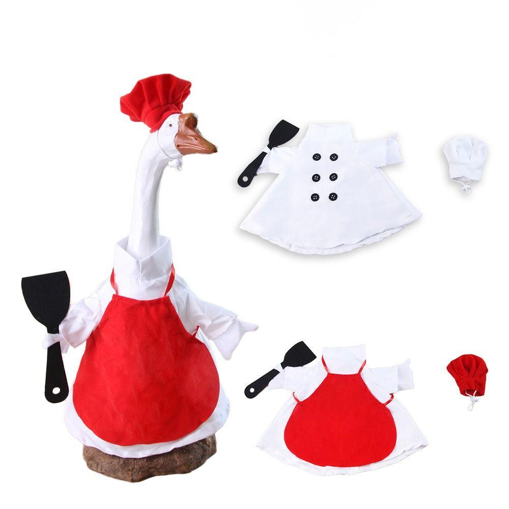 Washable Chef Geese Outfit Adjustable Outdoor Geese Dress Goose Cosplay Clothes  Festival
