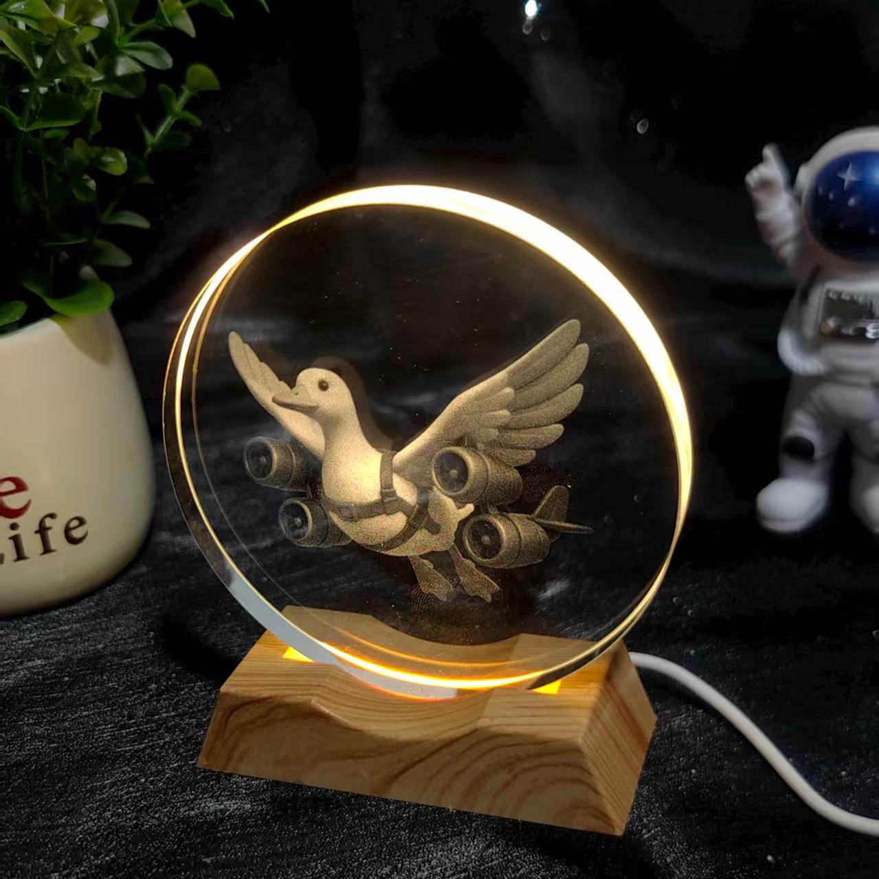 Starry Sky 3D Engraved Crystal Ball Night Light Ornament 6cm with Warm Light Base USB