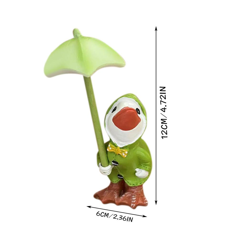 Garden Decoration, A Pair Of Ducks, 12 Cm High, With Detachable Umbrella 5ML