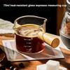 Tazza dosatrice per espresso in vetro resistente al calore da 75 ml Brocca da latte in vetro a doppia bocca con manico Tazze graduate in vetro