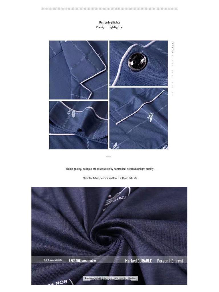 Men's Cotton Long Sleeve Pajamas - Spring To Winter, Plus Size, Stylish Youth Homewear