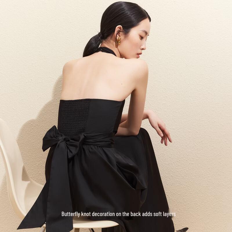 VEROMODA Halter V-Neck Bow A-Line Maxi Dress