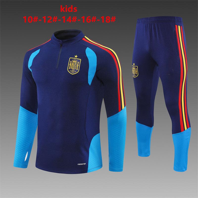 2627 World Cup Kids' Long-Sleeve Half-Zip Training Set - National Team Football Uniform, Quick-Drying & Breathable