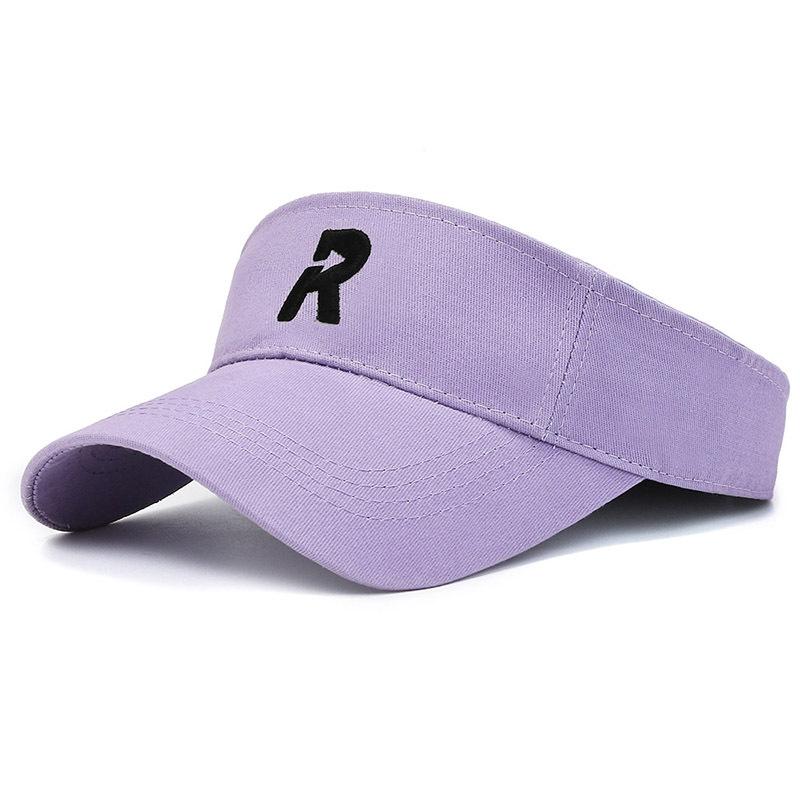 R Cotton Letter Hat Visor Cap Sun Protection Breathable Baseball Gifts Caps