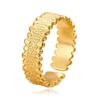 Unisex Retro Open Ring: Wide Surface Titanium Steel with French Texture