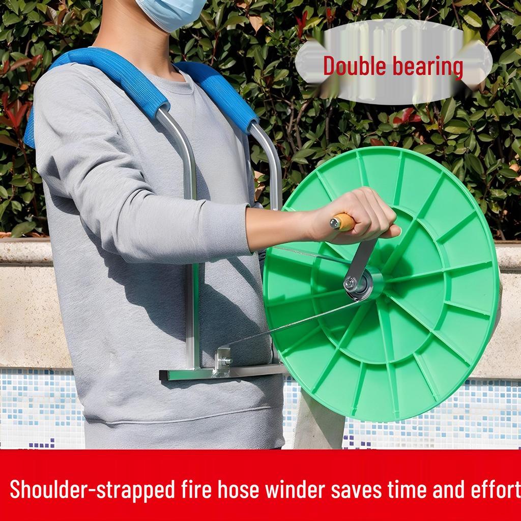 Farmer Blacksmith Hand-Crank Water Hose Reel & Sprinkler Turntable