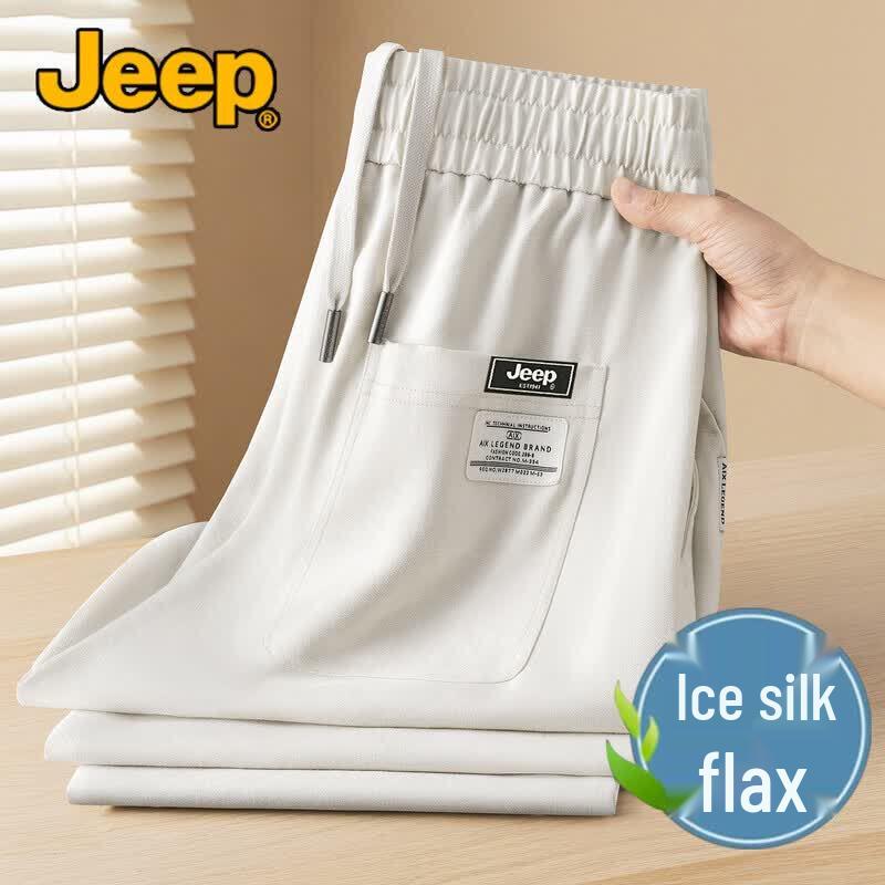 JEEP Men s Ice Silk Linen Blend Casual Pants M